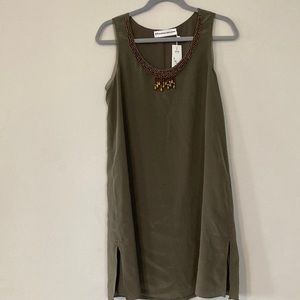 Maryan Mehlhorn dress 100% silk olive green dress size S